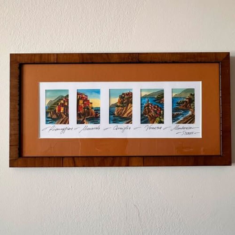 Decor Cinque Terre Italian Riviera Framed Art Print Vibrant Italy Wall Art